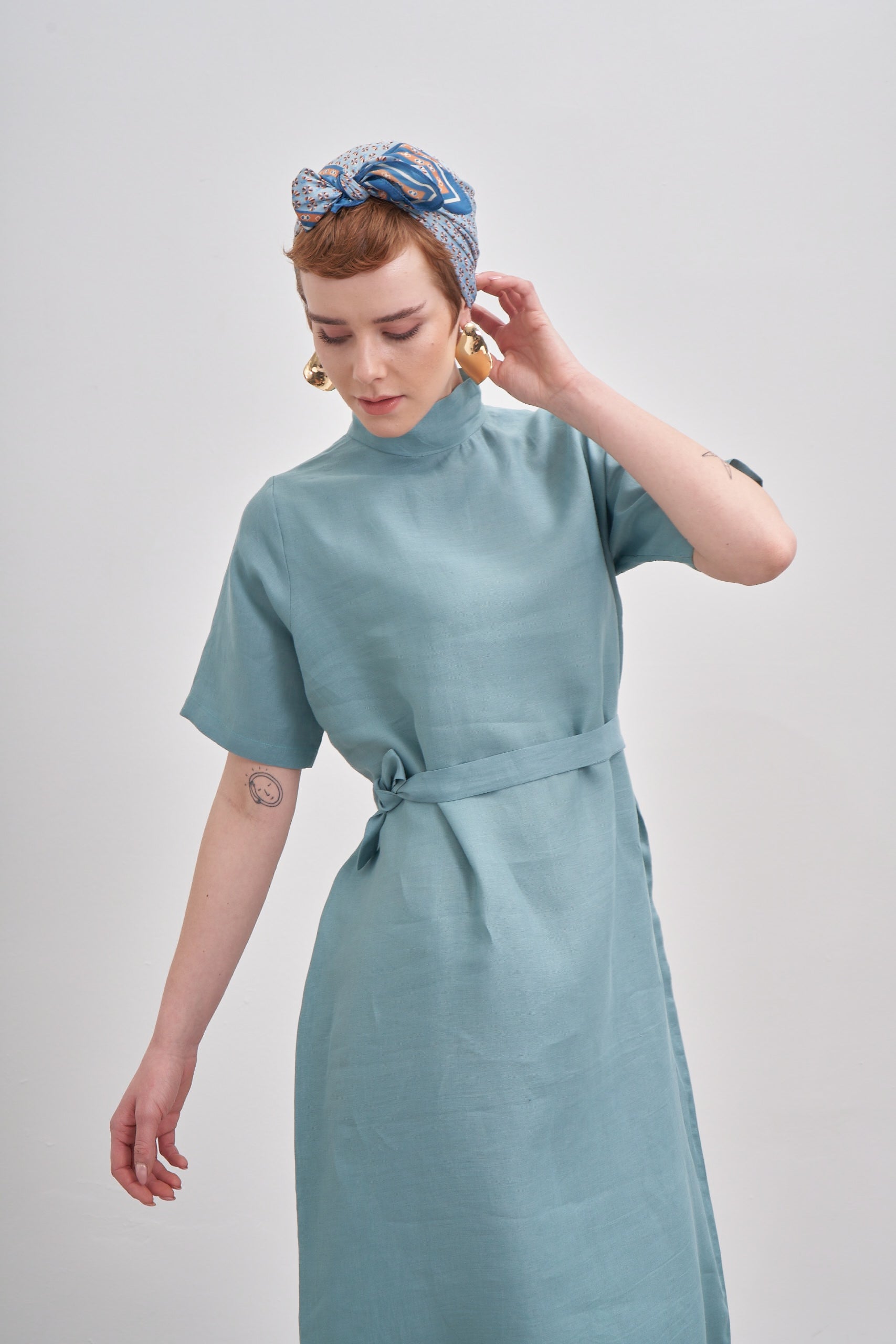 RAW LINEN 2-PIECE SET - MINT GREEN